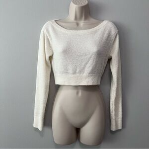 Lovers + Friends Textured Cropped Long Sleeve Top Size XXS NWOT!